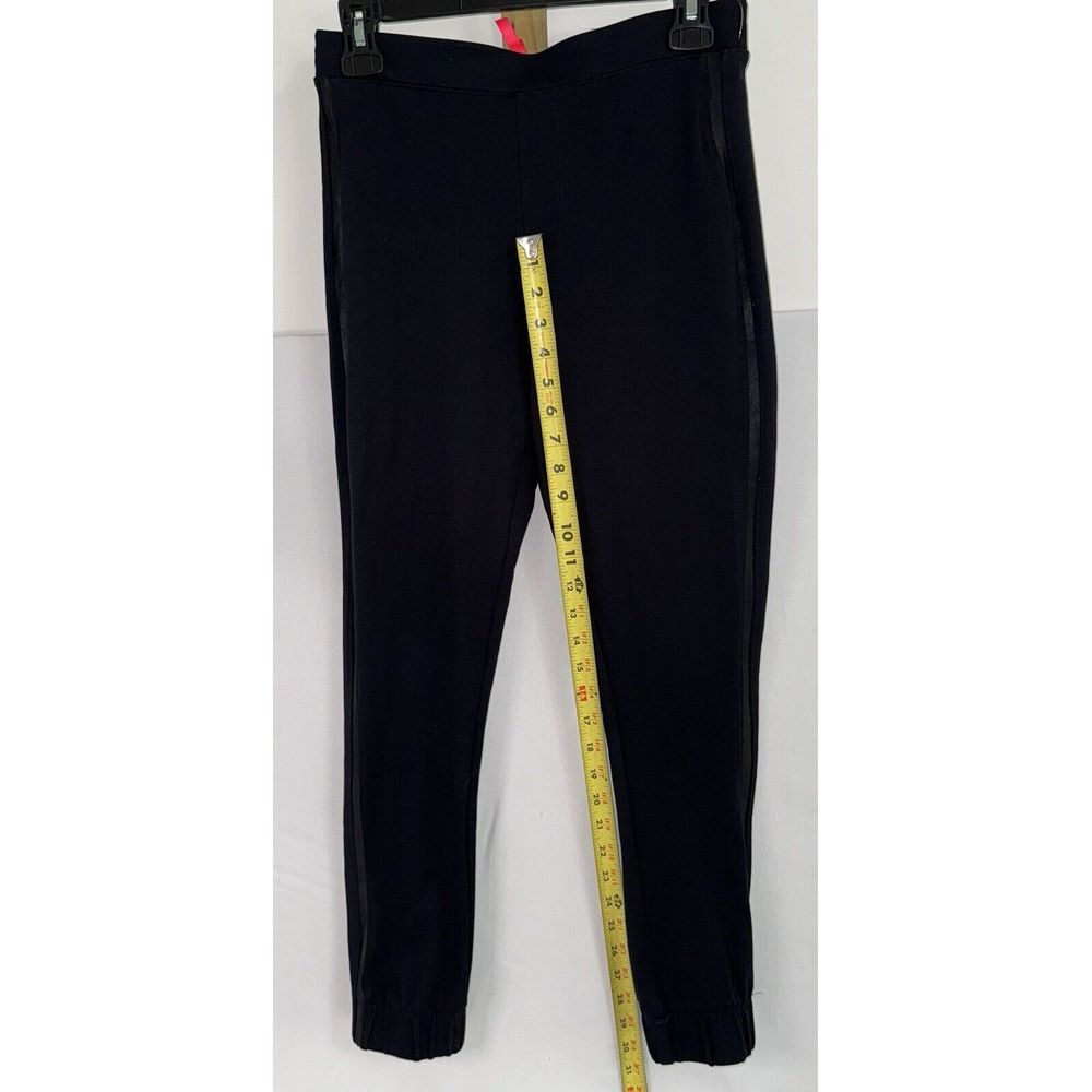 Spanx Womens M Black Track Legging Jogger Pants Crop Stretch Double Racing Strip - Picture 5 of 6